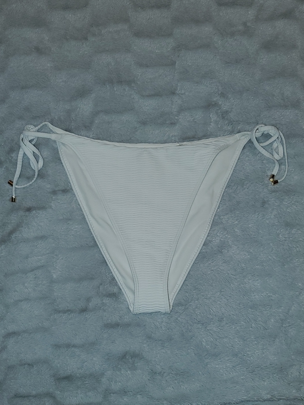 NWT Abercrombie & Fitch Striped Bikini Top with Solid White Bottom Size XL - Picture 6 of 12
